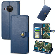 For Nokia X10 / X20 Retro Solid Color Buckle Leather Phone Case(Blue) For Nokia X10 / X20 Retro Solid Color Buckle Leather Phone Case(Blue)