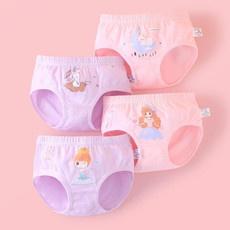 Soft And Comfortable Children Underwear High Stretch Cotton Girls Briefs, Size: XXL(Moon+Castle Princess)