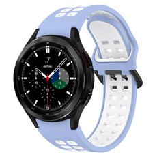 For Samsung  Galaxy Watch 4 Classic 42mm Two-Color Breathable Silicone Watch Band(Light Blue + White) For Samsung  Galaxy Watch 4 Classic 42mm Two-Color Breathable Silicone Watch Band(Light Blue + White)