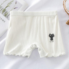 Girls Boxer Brief Safety Pants Modal Summer Shorts, Size: 160(White)