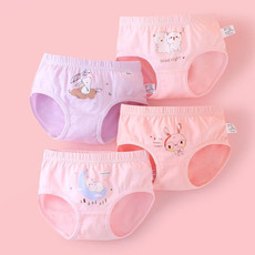 Soft And Comfortable Children Underwear High Stretch Cotton Girls Briefs, Size: XL(Moon Bunny+Rabbit)