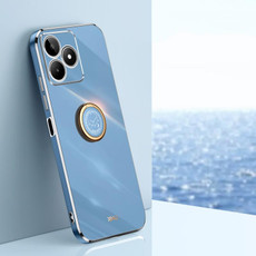 For Realme C53 2023 XINLI Straight Edge 6D Electroplate TPU Phone Case with Ring Holder(Celestial Blue) For Realme C53 2023 XINLI Straight Edge 6D Electroplate TPU Phone Case with Ring Holder(Celestial Blue)