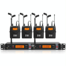 XTUGA RW2080 UHF Wireless Stage Singer In-Ear Monitor System 4 BodyPacks(US Plug)