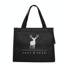 Horizontal Version Thick Waterproof Insulation Bag Oxford Cloth Lunch Bag Tote Bag(White Deer)