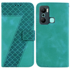 For Infinix Hot 20 Play 7-shaped Embossed Leather Phone Case(Green)