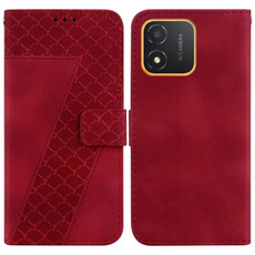 For Honor X5 7-shaped Embossed Leather Phone Case(Red)