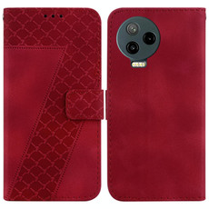 For Infinix Note 12 Pro 4G/Note 12 2023 7-shaped Embossed Leather Phone Case(Red)