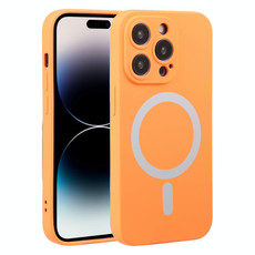 For iPhone 15 Pro Max Liquid Silicone Magsafe Phone Case(Orange)