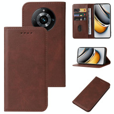 For Realme 11 Pro / 11 Pro+ Magnetic Closure Leather Phone Case(Brown) For Realme 11 Pro / 11 Pro+ Magnetic Closure Leather Phone Case(Brown)