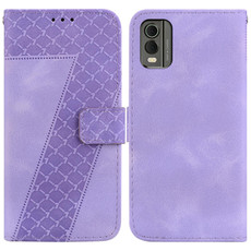 For Nokia C32 7-shaped Embossed Leather Phone Case(Purple) For Nokia C32 7-shaped Embossed Leather Phone Case(Purple)