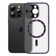 For iPhone 14 Pro Max Dial Plate Magsafe Phone Case(Purple)