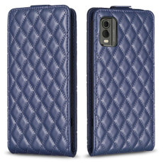 For Nokia C32 Diamond Lattice Vertical Flip Leather Phone Case(Blue)