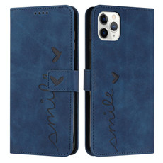 For iPhone 15 Pro Max Skin Feel Heart Pattern Leather Phone Case(Blue)