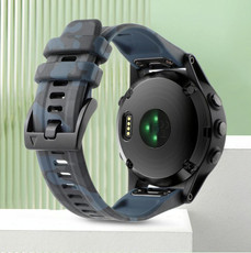 For Garmin Instinct 22mm Camouflage Silicone Watch Band(Camouflage Rock Cyan)