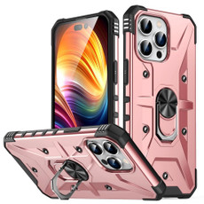 For iPhone 15 Pro Max Ring Holder Phone Case(Rose Gold)