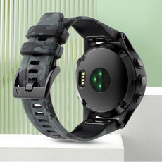 For Garmin Fenix 5X Plus 26mm Camouflage Silicone Watch Band(Camouflage Black) For Garmin Fenix 5X Plus 26mm Camouflage Silicone Watch Band(Camouflage Black)