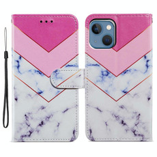 For iPhone 15 Colored Drawing Leather Phone Case(Smoke Marble)