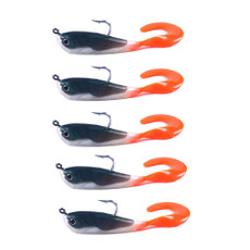 HENGJIA 5pcs/bag 7cm 10g Spinnerbait Soft Bait Pack Lead Fish Fake Bait Curly Tailed Worm Bagged Fish Bait(4)