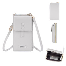 Baellerry Multifunctional Adjustable Crossbody Phone Bag Large Capacity Multi-card Slot Single-shoulder Bag(Grey)