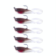 HENGJIA 5pcs/bag 7cm 10g Spinnerbait Soft Bait Pack Lead Fish Fake Bait Curly Tailed Worm Bagged Fish Bait(6)