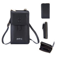 Baellerry Multifunctional Adjustable Crossbody Phone Bag Large Capacity Multi-card Slot Single-shoulder Bag(Black)