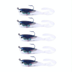 HENGJIA 5pcs/bag 7cm 10g Spinnerbait Soft Bait Pack Lead Fish Fake Bait Curly Tailed Worm Bagged Fish Bait(2)