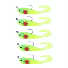 HENGJIA 5pcs/bag 7cm 10g Spinnerbait Soft Bait Pack Lead Fish Fake Bait Curly Tailed Worm Bagged Fish Bait(1)