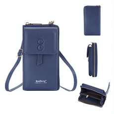 Baellerry Multifunctional Adjustable Crossbody Phone Bag Large Capacity Multi-card Slot Single-shoulder Bag(Navy Blue)
