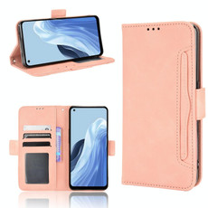 For OPPO Reno7 A Skin Feel Calf Texture Card Slots Leather Phone Case(Pink)