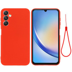 For Samsung Galaxy A25 5G Pure Color Liquid Silicone Shockproof Phone Case(Red)