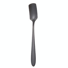304 Stainless Steel Square Head Spoon Cake Dessert Coffee Small Spoon, Color: Titanium Black