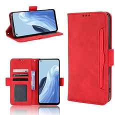For OPPO Reno7 A Skin Feel Calf Texture Card Slots Leather Phone Case(Red)