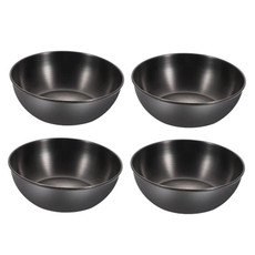 4pcs/set Stainless Steel Circular Dipped Dishes Seasoning Gastric Dish, Color: Tungsten Gold