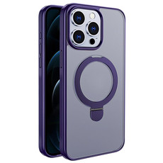 For iPhone 12 Pro Multifunctional MagSafe Holder Phone Case(Purple)