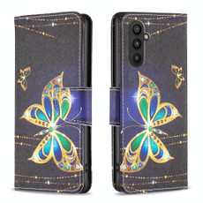 For Samsung Galaxy A25 5G Colored Drawing Pattern Leather Phone Case(Big Butterfly)