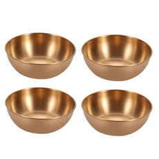 4pcs/set Stainless Steel Circular Dipped Dishes Seasoning Gastric Dish, Color: Rose Gold