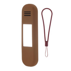 Travel Makeup Brush Holder Silicone Cosmetic Brush Organizer Bag Storage Box With Lanyard(Brown)