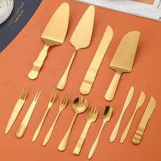 14pcs/set Stainless Steel Cake Moon Cake Knife Fork Dessert Cake Baking Tools