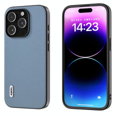 For iPhone 15 Pro Max ABEEL Haze Texture PU Phone Case(Twilight Blue)