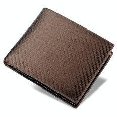 Men Wallet Carbon Fiber Horizontal Business Wallet Card Holder(Coffee)