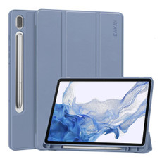 For Samsung Galaxy Tab S9 ENKAY Tri-fold Custer Leather TPU Bottom Smart Case with Pen Slot(Purple) For Samsung Galaxy Tab S9 ENKAY Tri-fold Custer Leather TPU Bottom Smart Case with Pen Slot(Purple)