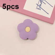5pcs Silicone Mobile Phone Airbag Bracket Desktop Support Back Paste Phone Ring Buckle Bracket(Little Purple)