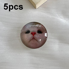 5pcs Crystal Ball Airbag Bracket Desktop Retractable Back Stick Cell Phone Holder(Big Head Cat)