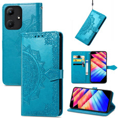 For Infinix Hot 30i Mandala Flower Embossed Leather Phone Case(Blue) For Infinix Hot 30i Mandala Flower Embossed Leather Phone Case(Blue)