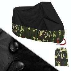 190T Motorcycle Rain Covers Dustproof Rain UV Resistant Dust Prevention Covers, Size: L(Black Camouflage)