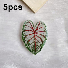 5pcs Alien Acali Simulation Leaf Airbag Support Desktop Can Retractable Back Paste Dripping Phone Bracket(Dark Red 12)