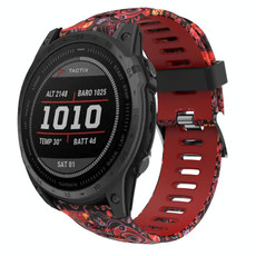 For Garmin Instinct 2X Solar Camouflage Printed Silicone Watch Band(Red+Jellyfish Camouflage) For Garmin Instinct 2X Solar Camouflage Printed Silicone Watch Band(Red+Jellyfish Camouflage)