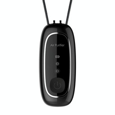 Upgrade Dual-brush Negative Ion Air Purifier Neck Small Portable Air Purifier, Style: Rope Model (Black)