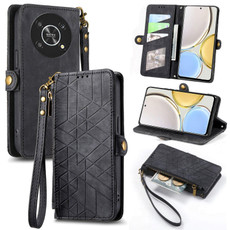 For Honor Magic4 Lite Geometric Zipper Wallet Side Buckle Leather Phone Case(Black) For Honor Magic4 Lite Geometric Zipper Wallet Side Buckle Leather Phone Case(Black)