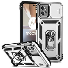 For Motorola Moto G32 Sliding Camshield Holder Phone Case(Silver) For Motorola Moto G32 Sliding Camshield Holder Phone Case(Silver)